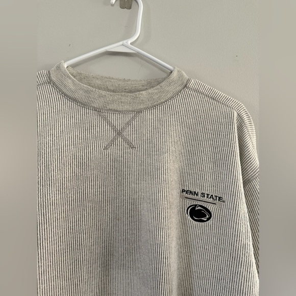 VTG Pro Edge Penn State Long Sleeve Sweatshirt Gray White Stripes Size L - Picture 4 of 10